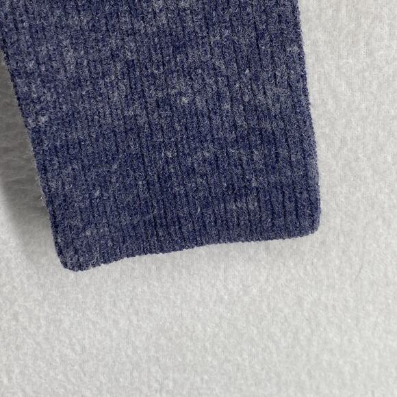 EILEEN FISHER Cardigan Sweater S Wool Stretch Deep V-Neck Button Front Blue - Picture 8 of 12